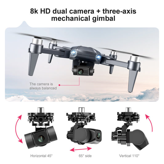 Drone with 8K Camera for Adults, 3-Axis Gimbal, 4K/30fps Video, 70-Min Flight Time with 2 Batteries, 10000ft FPV Transmission Professional Drone, Auto Return, Beginner Mode