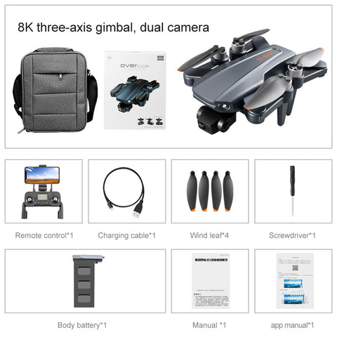 Drone with 8K Camera for Adults, 3-Axis Gimbal, 4K/30fps Video, 70-Min Flight Time with 2 Batteries, 10000ft FPV Transmission Professional Drone, Auto Return, Beginner Mode